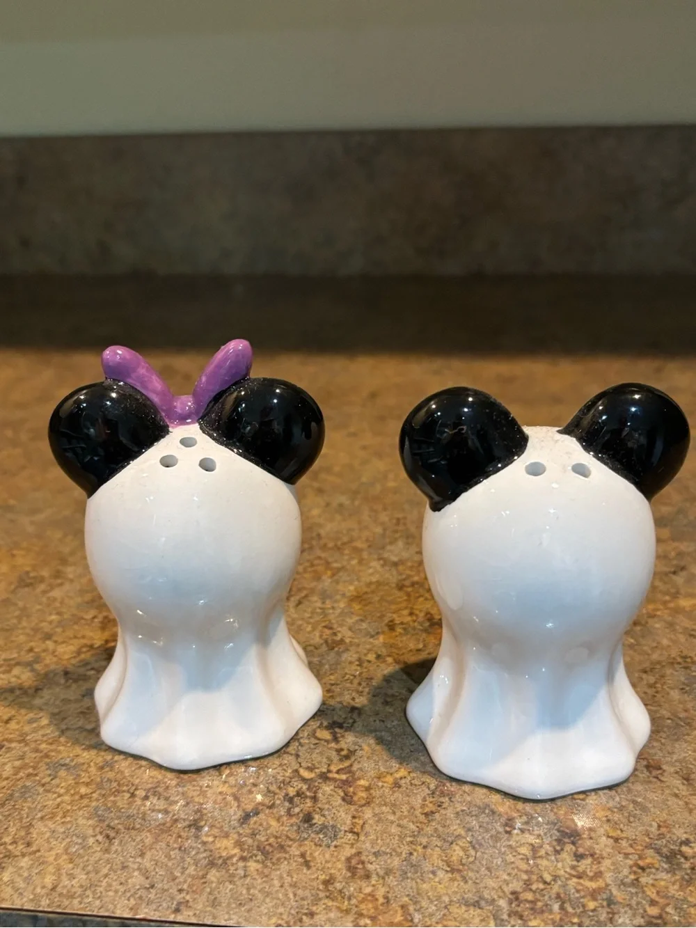 Mickey and min now ghost Halloween salt and pepper shakers home decor